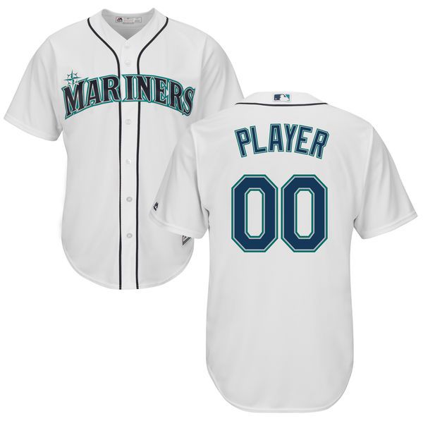 Men Seattle Mariners Majestic White Cool Base Custom MLB Jersey->customized mlb jersey->Custom Jersey